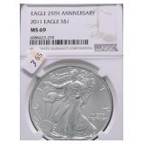 2011 NGC MS69 SILVER EAGLE