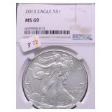 2013 NGC MS69 SILVER EAGLE