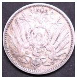 1906 GERMANY 1 SILVER MARK XF
