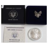 2000 SILVER EAGLE GEM W BOX PAPERS