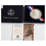 US CAPITOL SILVER DOLLAR W BOX PAPERS