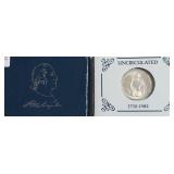 1982 D WASHINGTON HALF DOLAR W BOX PAPERS