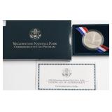 YELLOWSTONE SILVER DOLLAR W BOX PAPERS