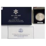 PROOF OLYMPIC SILVER DOLLAR W BOX  PAPERS