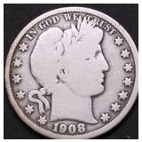 1908 BARBER HALF DOLLAR G