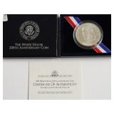 WHITE HOUSE SILVER DOLLAR W BOX PAPERS