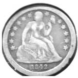 1842 O SEATED DIME VF RARE DATE