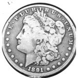 1891 S MORGAN DOLLAR VG