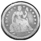 1855 SEATED DIME F