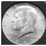 1969 CHOICE BU KENNEDY HALF DOLLAR