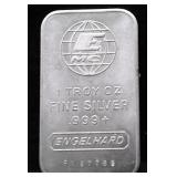 1  OZ .999 ENGELHARD  SILVER BAR