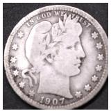 1907 BARBER QUARTER VG