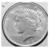 1922 CHOICE BU PEACE DOLLAR