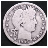 1908 D BARBER QUARTER G