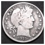 1915 D BARBER HALF DOLLAR VG