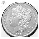 1882 O MORGAN DOLLAR AU