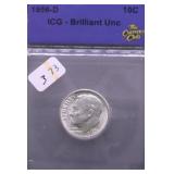 1956D GEM BU ROOSEVELT DIME