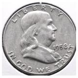 1958 FRANKLIN  HALF DOLLAR VF