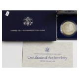 PROOF CONSTITUTION SILVER DOLLAR W BOX PAPERS