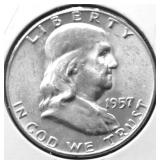 1957 D GEM BU FRANKLIN HALF DOLLAR