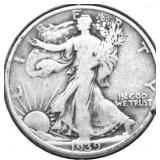 1939 WALKING  HALF DOLLAR VF