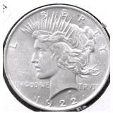 1922 CHOICE BU PEACE DOLLAR