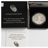 2016 100TH ANNIVERSARY NATIONAL PARK COIN W/BOX PA