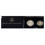 PROOF WW2 SILVER DOLLAR & HALF W BOX PAPERS