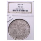 1888 NGC MS63 MORGAN DOLLAR