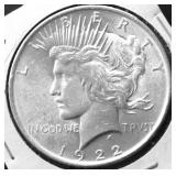 1922 CHOICE BU PEACE DOLLAR