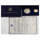 GOLD HALF EAGLE W SILVER DOLLAR BOX PAPERS