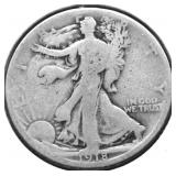 1918 D WALKING HALF DOLLAR G