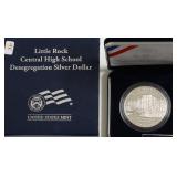 PROOF LITTLE ROCK SILVER DOLLAR W BOX PAPERS