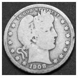 1908 D BARBER QUARTER G