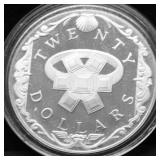 1985 VIRGIN ISLANDS SILVER 20 DOLLARS PROOF