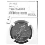 1994 NGC PF70UC WORLD CUP HALF DOLLAR