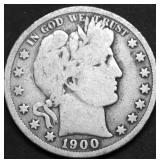 1900 S BARBER HALF DOLLAR VG