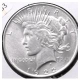 1922 CHOICE BU PEACE DOLLAR