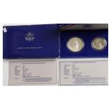 PROOF LIBERTY SILVER DOLLAR & HALF BOX PAPERS