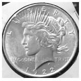 1922 CHOICE BU PEACE DOLLAR