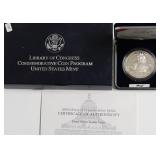 PROOF CONGRESS SILVER DOLLAR W BOX PAPERS