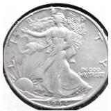 1944 D WALKING HALF DOLLAR XF