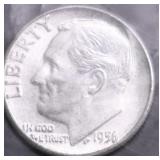 1956 GEM BU ROOSEVELT DIME