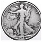 1939 S WALKING HALF DOLLAR VF