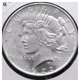 1922 CHOICE BU PEACE DOLLAR