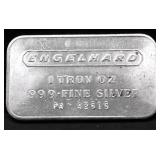 1  OZ .999 ENGELHARD  SILVER BAR