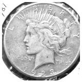 1923 S PEACE DOLLAR VF