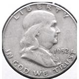 1952 S FRANKLIN HALF DOLLAR VF
