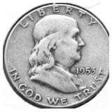 1953 FRANKLIN HALF DOLLAR F