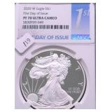 2020 W NGC PF70UC SILVER EAGLE